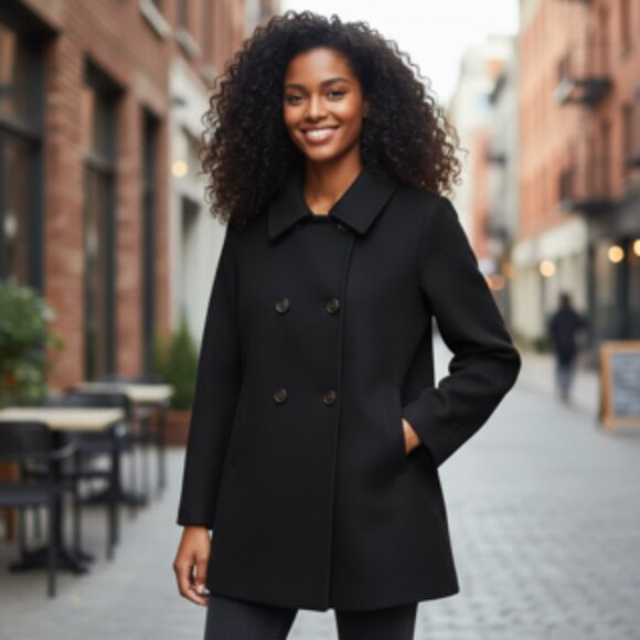 Lauren Ralph Lauren Wool Blend Peacoat Navy Size 14 - Picture 1 of 9